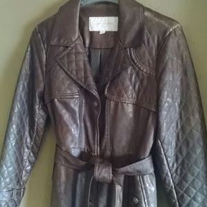 Jessica Simpson Faux leather jacket w/belt